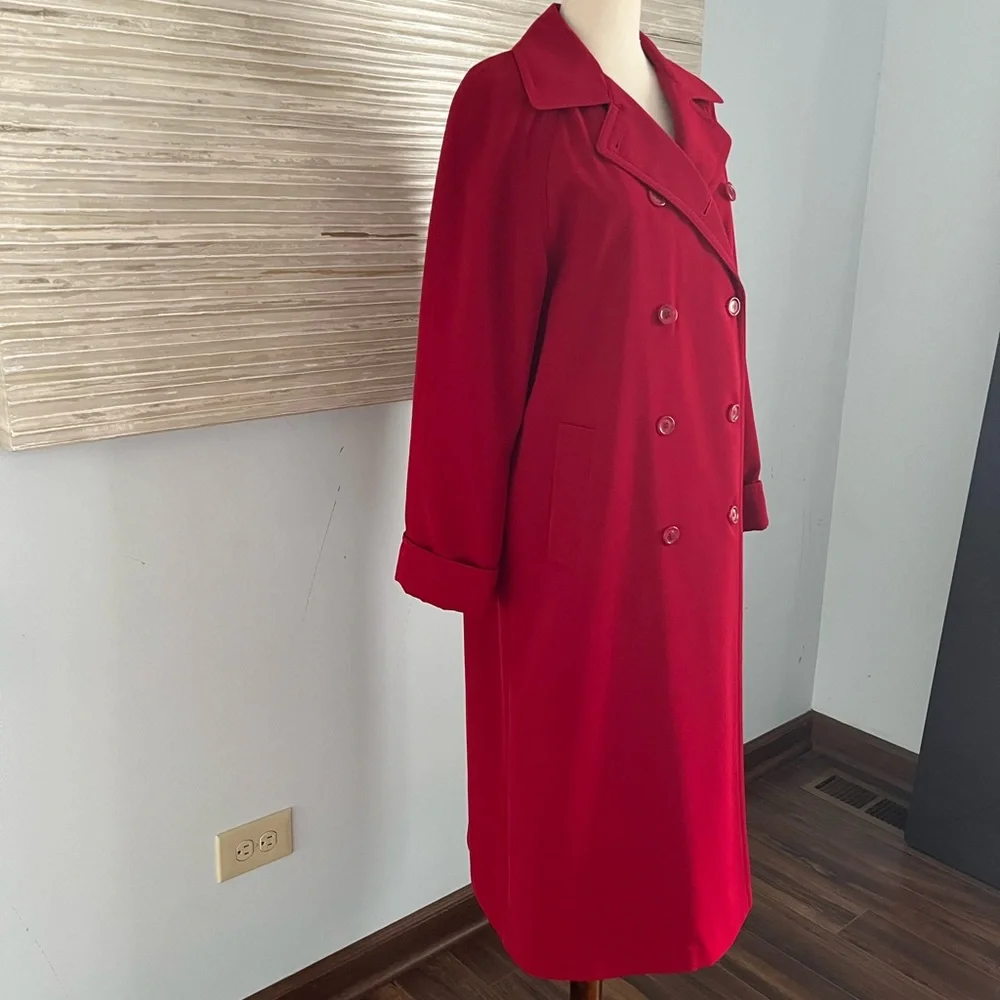 Gallery Red Trench coat size 6P - Picture 9 of 13